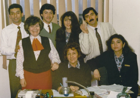 Ivette with friends at work.