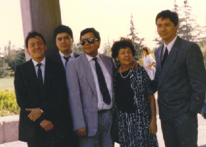 Ivette and sons at Osvaldo's funeral