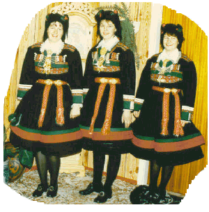 Kristin in her national dress again - 1985 - together with Adelheid and Hild (Occasion: Hild's confirmation).
