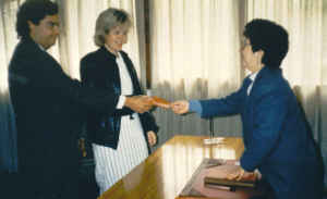 Alvaro and Kristin - getting married in La Serena, Chile, 25 September 1987.