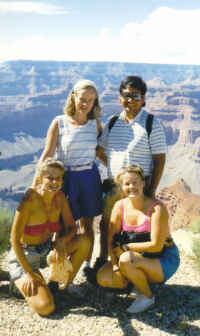 Grand Canyon 1990.  Kristin, Alvaro, Adelheid and Hild.