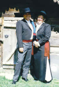 Kristin and Alvaro dressed for a wedding.  Rygnestad, Norway - June 1995.