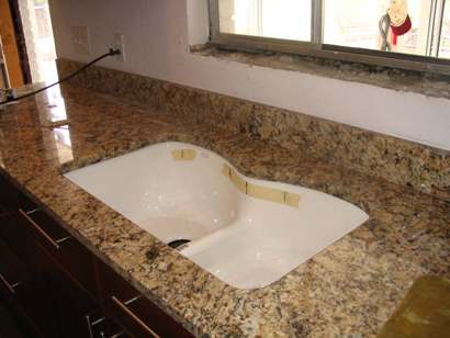 Counter top with sink.