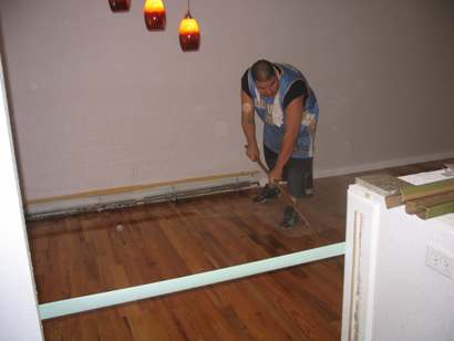 Finishing the floor.