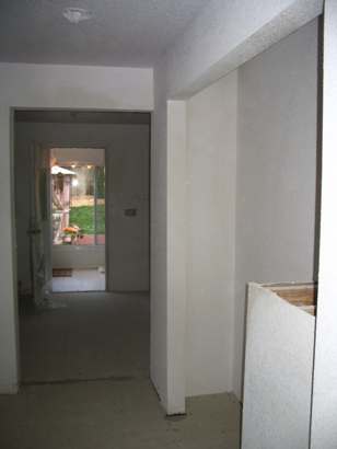 Hallway before new flooring.