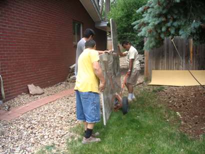 Moving big counter top.