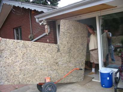 Moving big counter top.