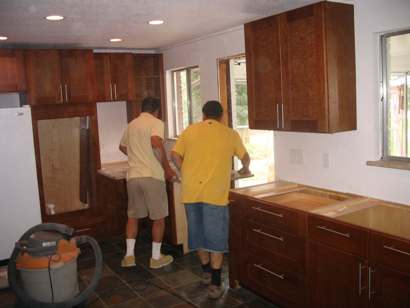 Small counter top in place.