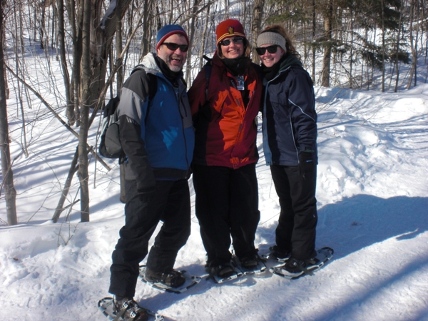 Rob, Hild and Charli on snowshoes
