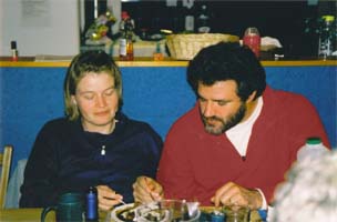 Hild and Rob eating the cakes.