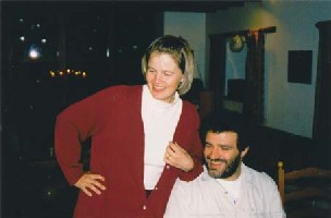 Hild and Rob admiring the gifts.