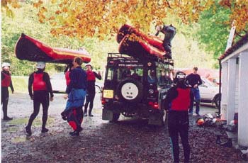 Everybody 'helping' to pack the duckies onto the 4WD.