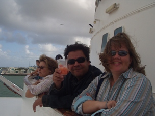 Alvaro and Kristin on deck.
