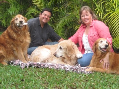 Alvaro, Kristin, Austin, Tigger, and Reina