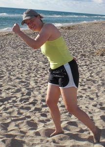 Hild running on Deerfield Beach