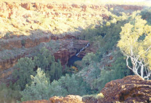 View over Fortescue Falls, Karajini National Park.