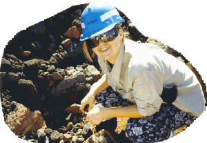 Hild picking iron ore at Mt Whaleback.