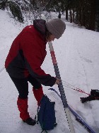 Uphills are hard enough as it is - Hild puts on more Blue Special Swix.
