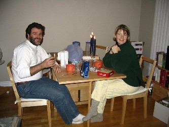 Time to have the first dinner on our new table.