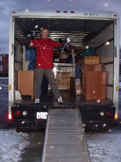 Hild packing up the truck.