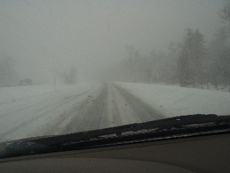 Driving in lake-effect snow is no fun.