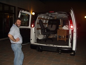 Rob with Cargo Van half-empty/full.