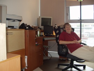 Hild not working in her office.