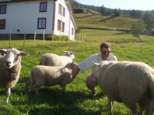 Rob with sheep.