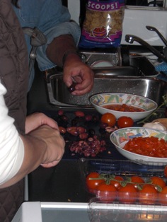 Everybody helps out with the cooking.