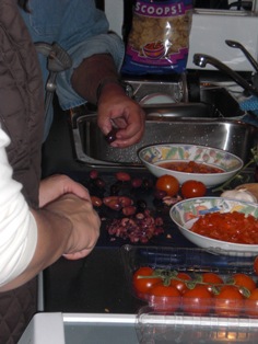 Everybody helps out with the cooking.