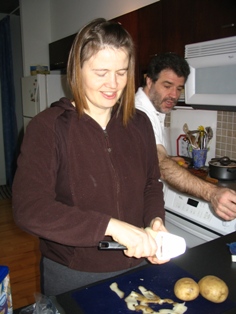 Everybody helps out with the cooking.