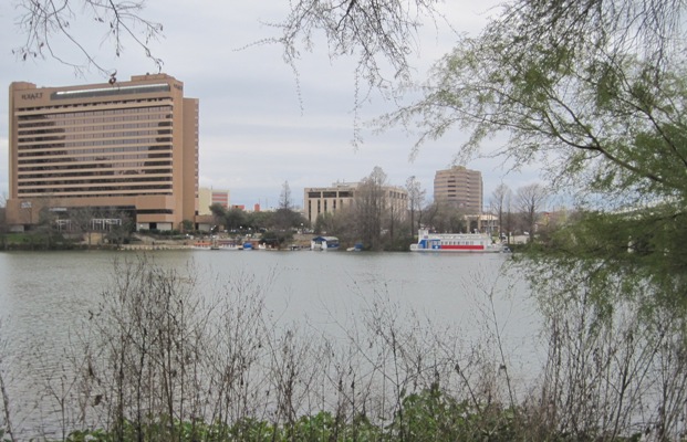 Walking along Colorado river in Austin