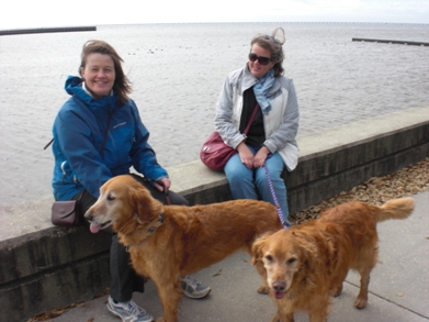 Walking along Lake Shore Park