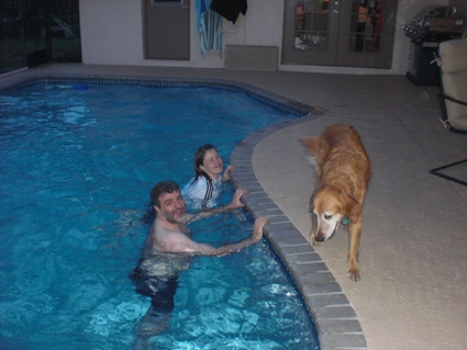 Rob and Hild in the pool