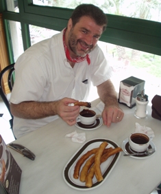 A break and a plate of churros.