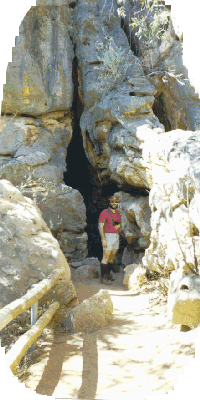 Rob at a walk-through cave in Winjana Gorge.