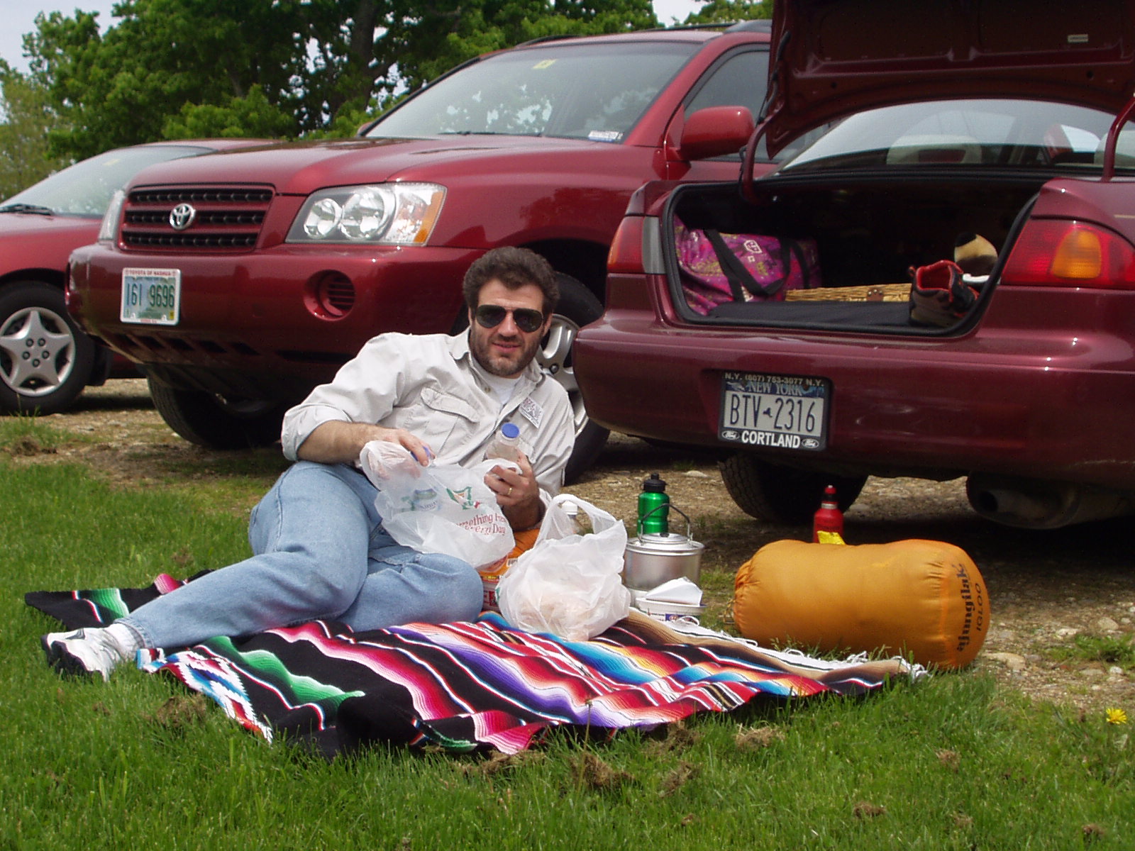 Rob having lunch at the Shaker Village.