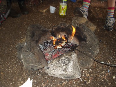 Grilling sausage with custom fitted bun.