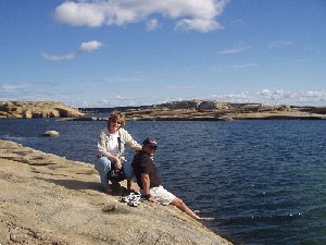 Kristin and Alvaro testing out if the water is warm enough for them (answer: NO).