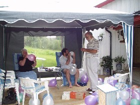 Viv, Rob and Rich were employed to blow up party balloons.