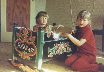 Adelheid, Hild (in the crib) and Kristin - 1971