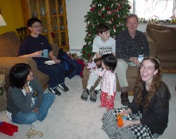 Terry, Trudy and family cake break.